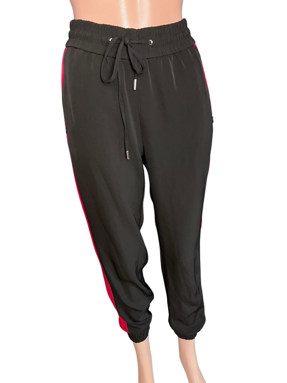 Zara Women’s Performance Joggers Small Striped Athleisure Activewear